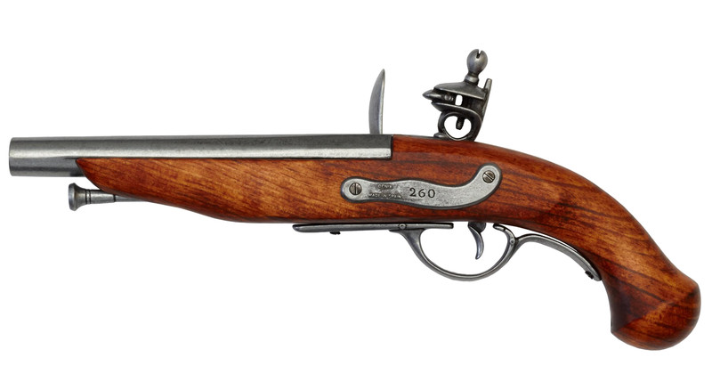 Replika francuskiego pistoletu pirackiego z XVIII wieku