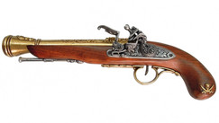 Replika pistoletu pirata z XVIII wieku, Francie, mosaz